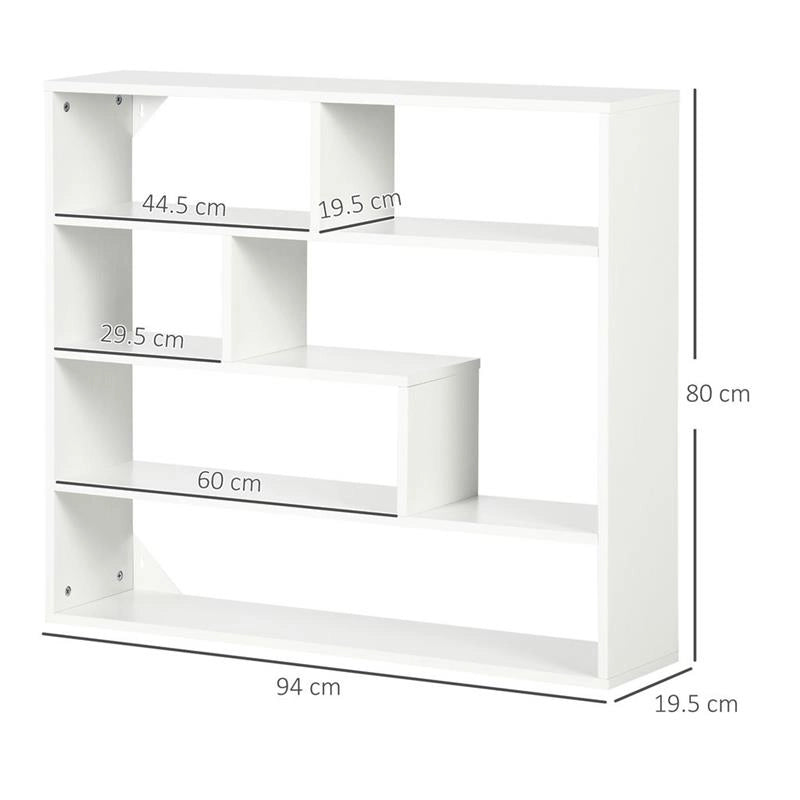 LIBRERIA A MURO MODERNA IN LEGNO A 4 LIVELLI 94X19.5X80 CM BIANCO