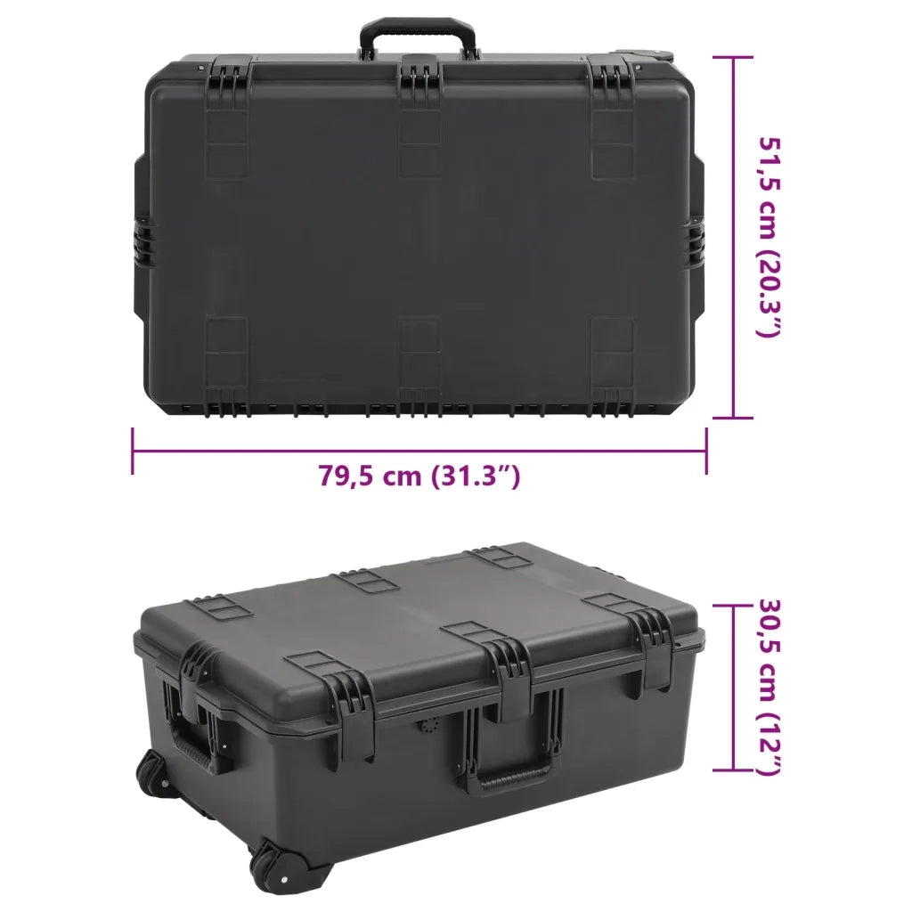 Valigetta da Volo Portatile Nera 79,5x51,5x30,5 cm in PP CFW4644697