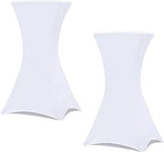 Set di 2 copricuscini bianchi per tavolo alto, pieghevoli, 105 cm