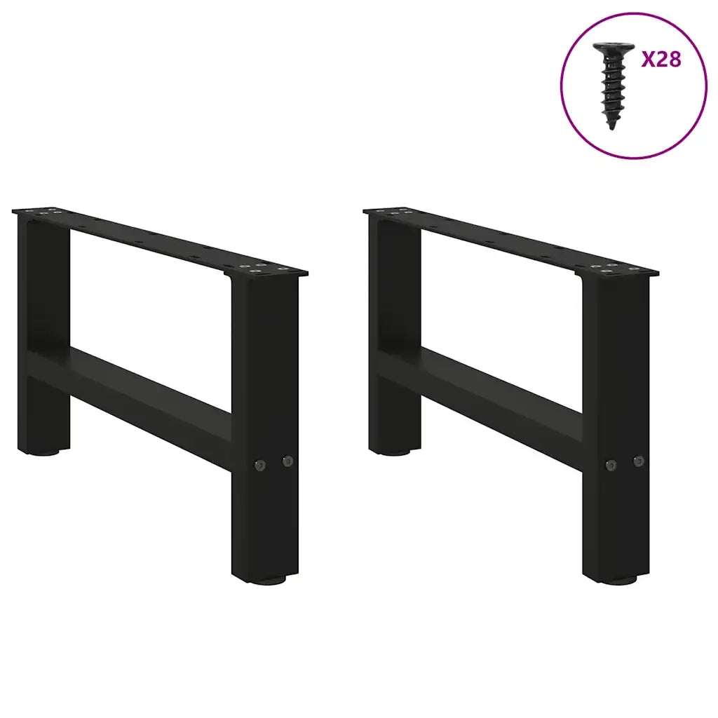 Gambe per Tavolino da Caffè Nere 2 pz 70x(30-31) cm Acciaio 4013268