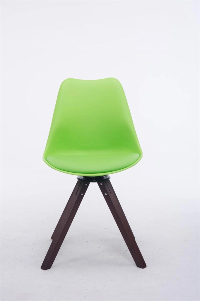 Sedia ospite Troyes Girevole Similpelle Quadrato verde,noce
