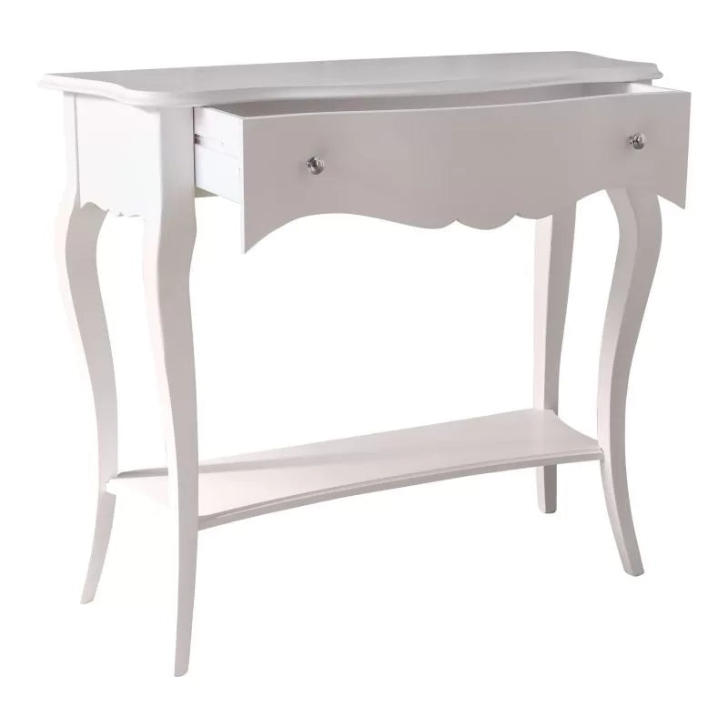 Consolle 1 cassetto classica legno bianco 101x40x89 (1283) - Mobili 2G