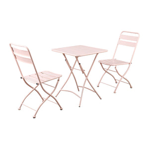 Set Tavolino e 2 Sedie Pieghevoli da Giardino Mia Salsa Rosa