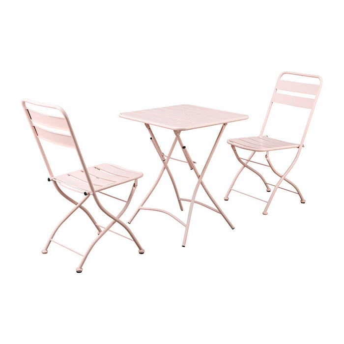 Set Tavolino e 2 Sedie Pieghevoli da Giardino Mia Salsa Rosa