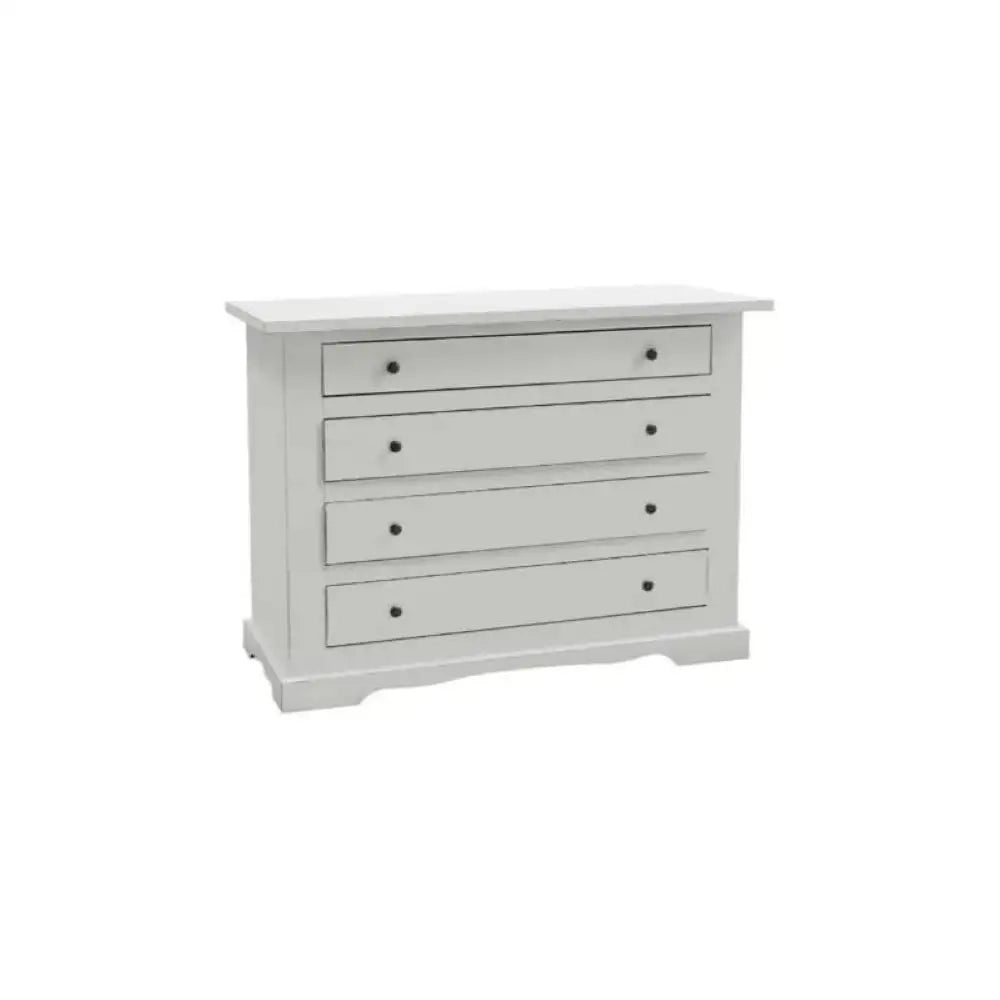 Como 3 cassetti arte povera in legno massello e mdf con rifinitura in bianco 115x50x90 H