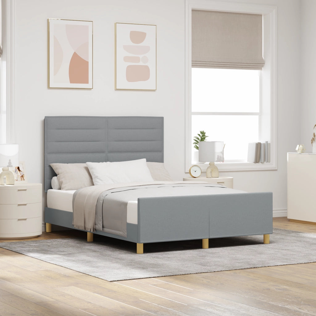 Struttura del letto in Grigio chiaro, 140x200 cm, Tessuto