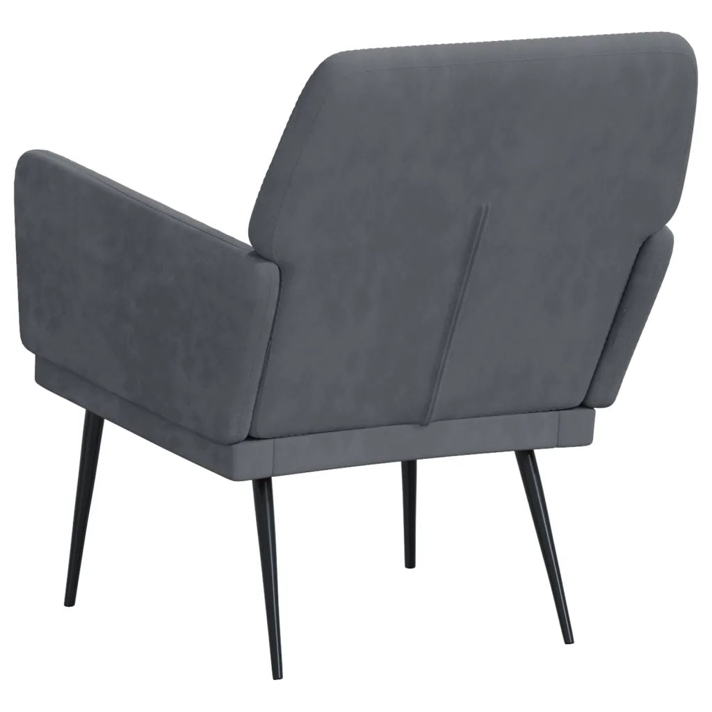 Poltrona | Sedia Relax Grigio Scuro 62x79x79 cm Velluto