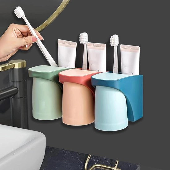 Set di Orecchioni senza Martellare: Orecchioni Magnetici con 3 Ciotole per Bagno (Rosso + Verde + Blu)