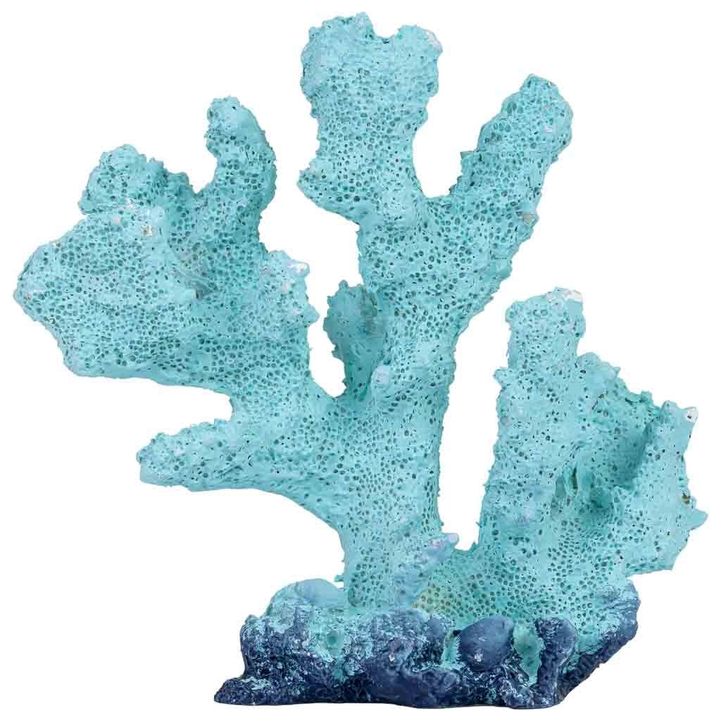 Figura decorativa in corallo in resina blu, 12x5x12h cm