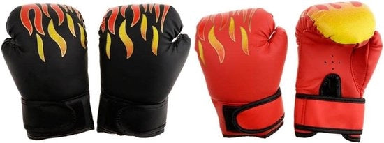 Manopole per bambini da boxe 4-12 anni - guantoni da allenamento e kickboxing - tema fiamma