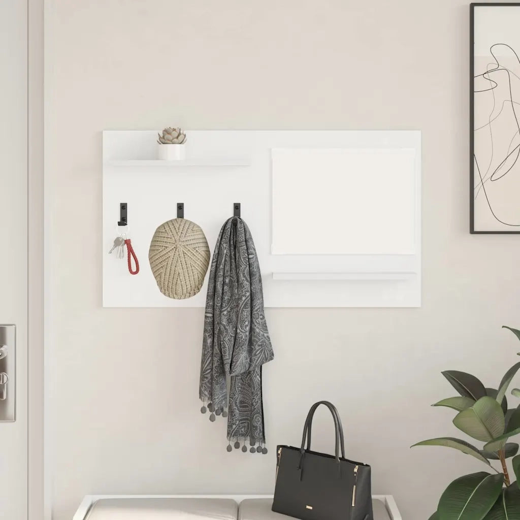 vidaXL Appendiabiti a muro Bianco 90 x 10 x 50 cm Legno multistrato