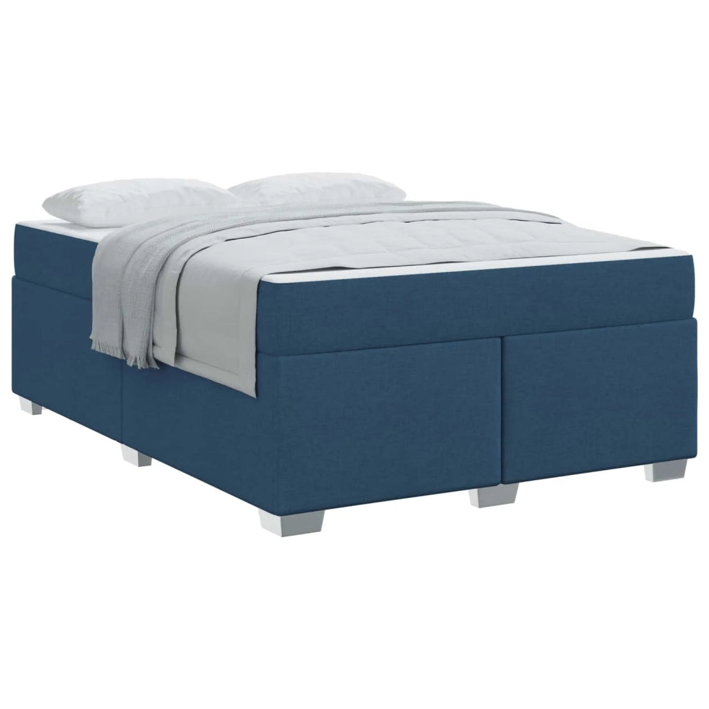 Struttura del letto con materasso Blu 160 x 200 cm Tessuto