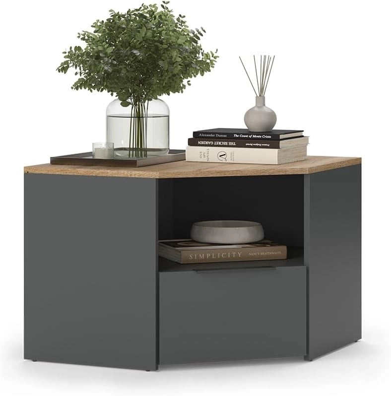 Credenza bassa Wido, Antracite, 68 x 50 cm, adatto come supporto TV con ripiani aperti