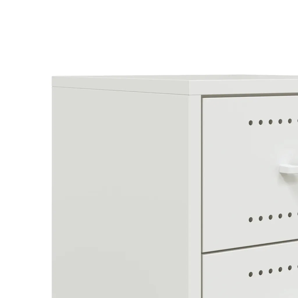 vidaXL Comodino Bianco 36x39x43,5 cm in Acciaio