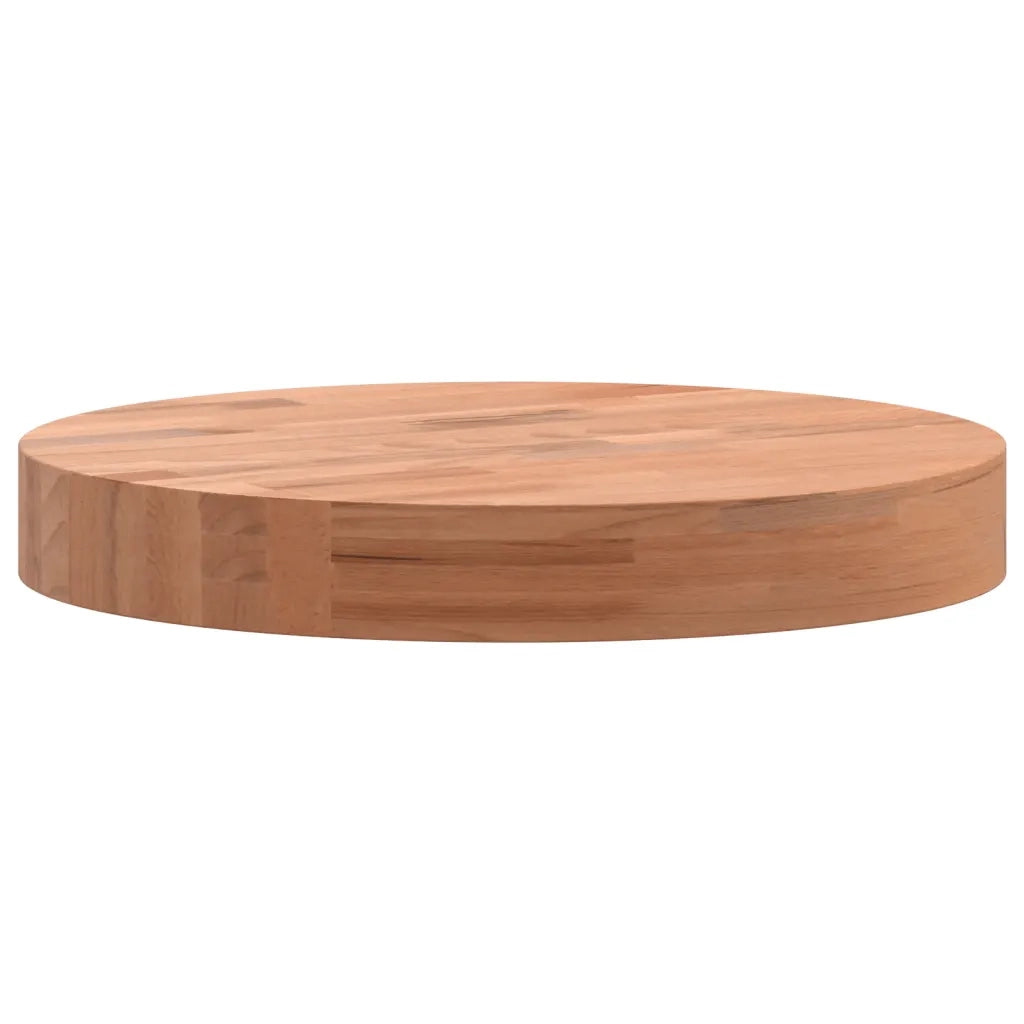 Piano per Tavolo Ã˜30x4 cm Rotondo in Legno Massello di Faggio