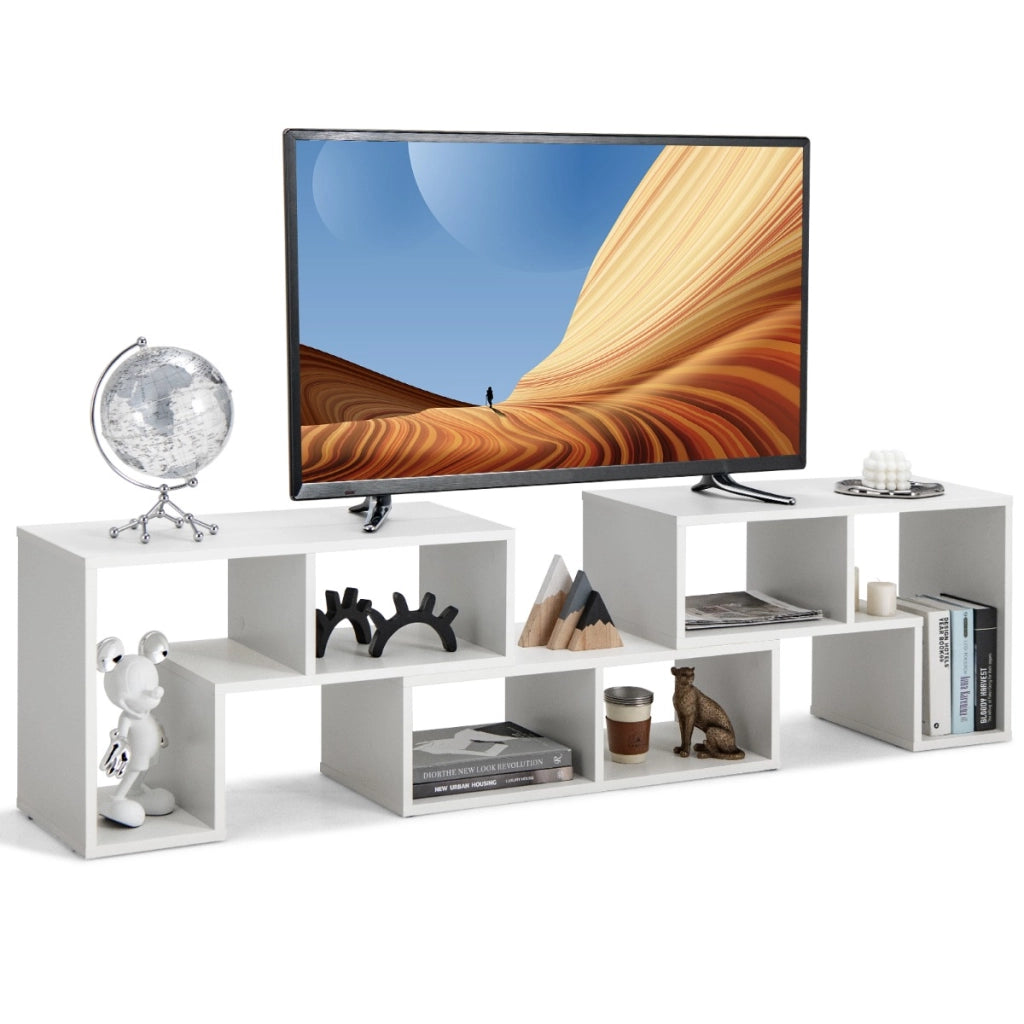 Supporto per console TV 65 pollici in 3 pezzi-Centro di intrattenimento per riporre e esporre Bianco
