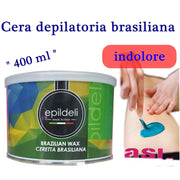 Trade Shop - Cera Ceretta Depilatoria Liposolubile Brasiliana In Barattolo 400 Gr Clorofilla -