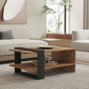 Cigliano, Tavolino da Salotto un Vano, 80x55x35h cm Marrone Rovere