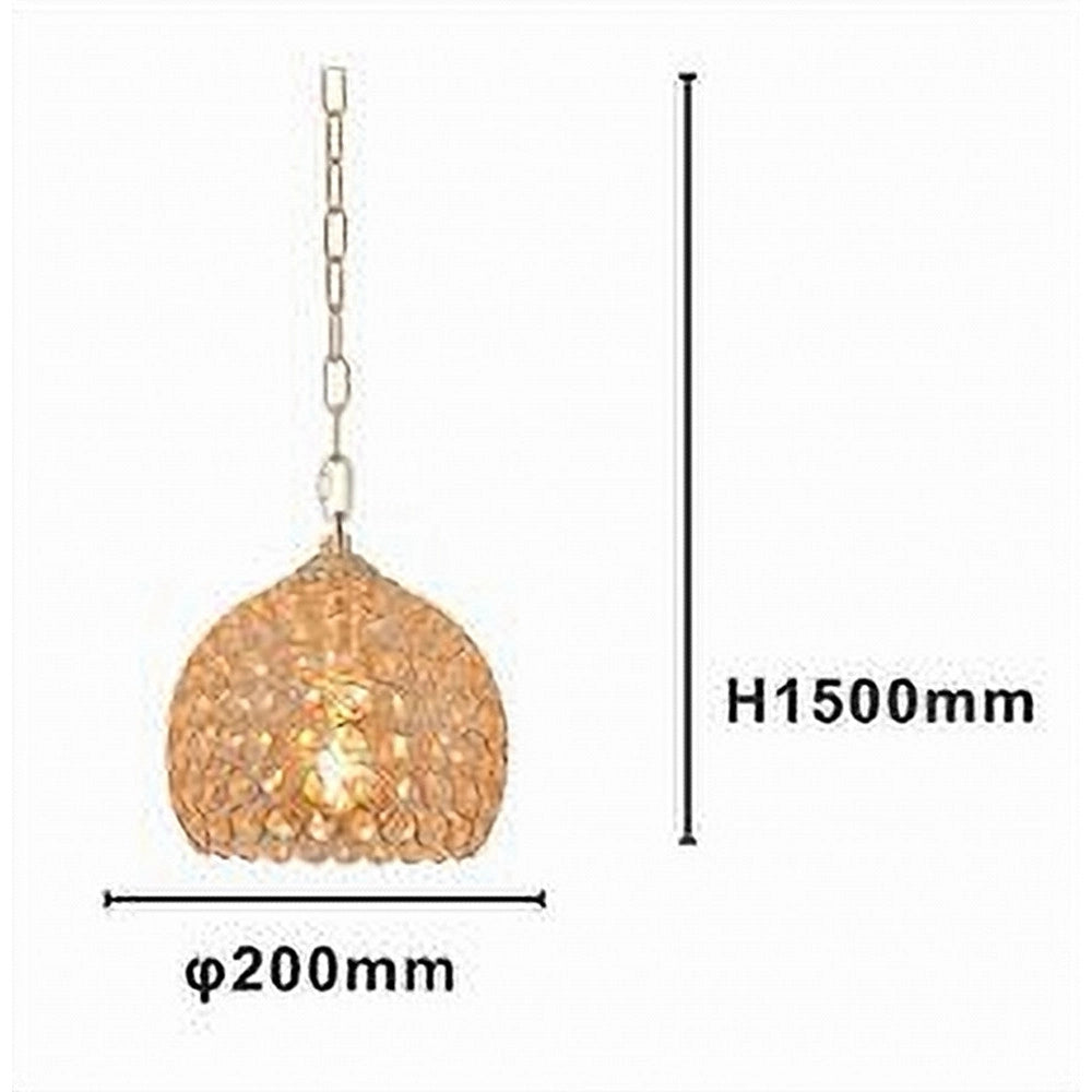 Trade Shop - Lampadario Sospeso Tondo Cupola Lampada Mezza Sfera Cristalli Luce E27 Oro 32354 -