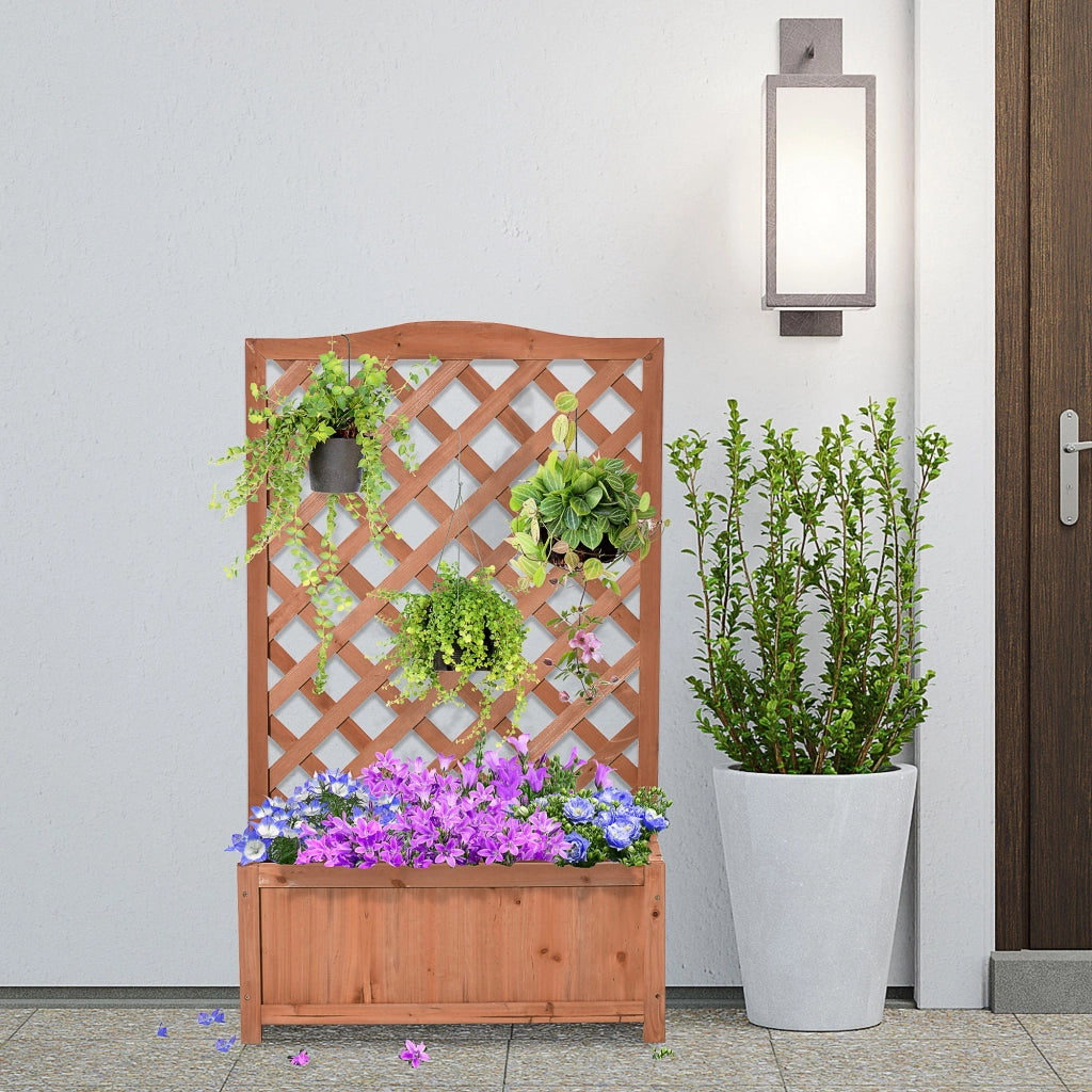 Fioriera con Griglia ¨C zephmum ¨C Legno di Pino, 70x28x117 cm