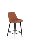 E-STYLO Sgabello da cucina in tessuto ruggine con gambe nere, imbottito con poggiapiedi, 50cm X 44cm H. 94cm.