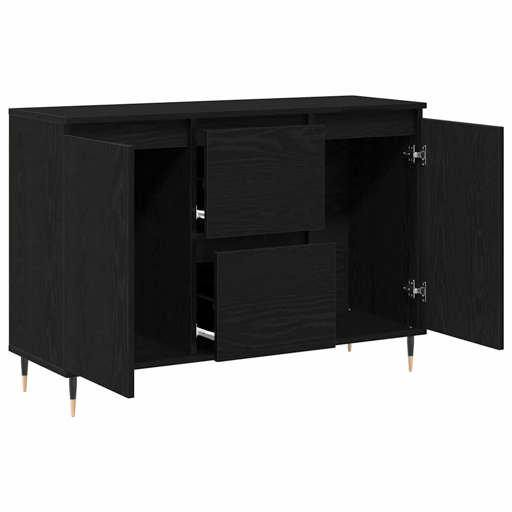 Credenza-Buffet-Armadio da cucina Rovere Nero 101,5 x 35 x 70 cm Legno multistrato