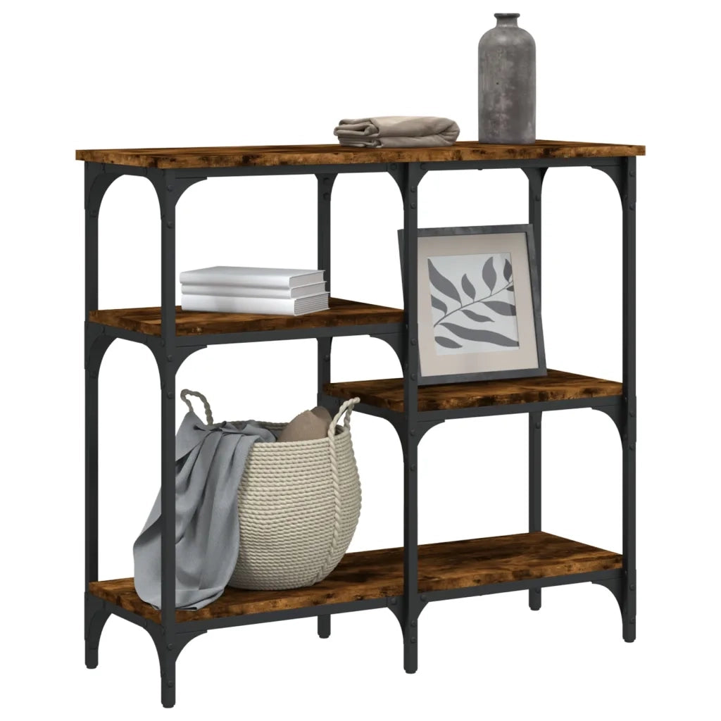 Tavolo Consolle | Tavolo d'Ingresso Rovere Fumo 80x29x75 cm in Legno Multistrato