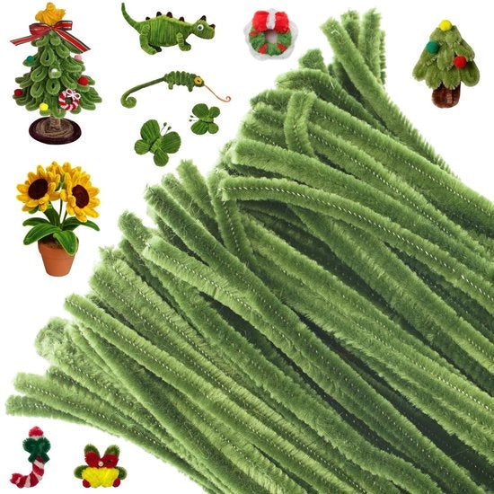 Set di 100 fili di seta in rilievo da 30 cm - colore verde