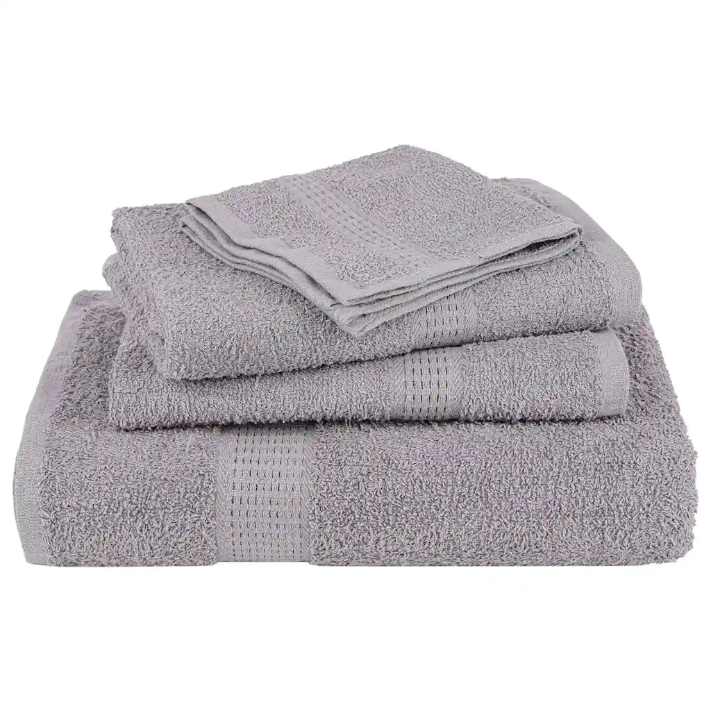 Asciugamani per Sapone 4 pz Grigio 30x30cm 360g/mÂ² 100% Cotone