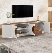 Mobile TV con 3 cassetti e 3 ante 180x40x46 cm in MDF bianco
