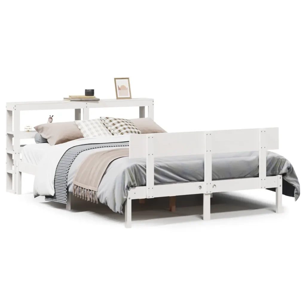Letto senza Materasso Bianco 140x200 cm Legno Massello di Pino 3305801