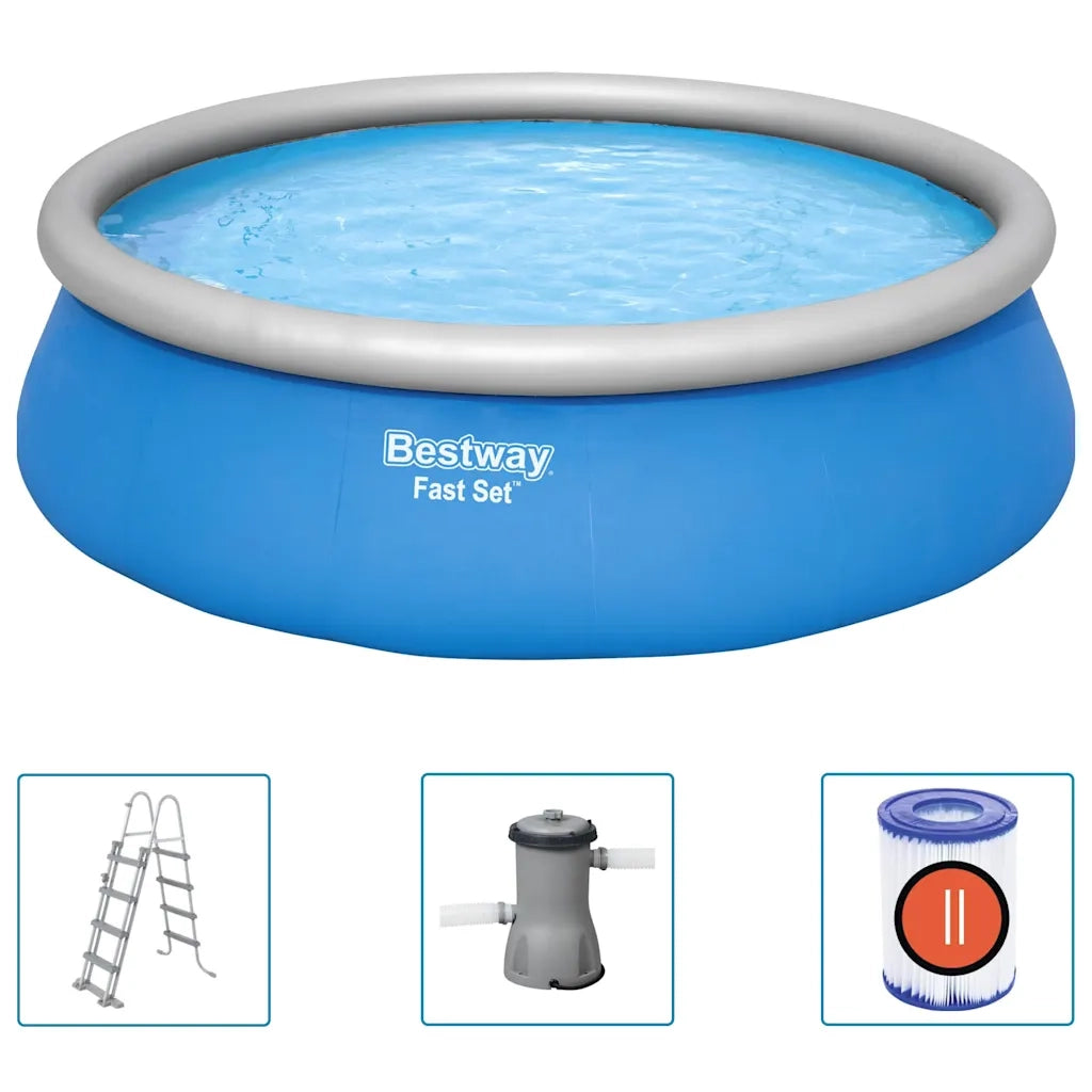 Bestway Set per Piscina Gonfiabile Fast Set Rotonda 457x122 cm 93110