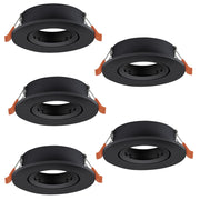Faretto Incasso Moderno Barranco Gu10 Plastiche Nere 5 Luci Gu10 Ip20