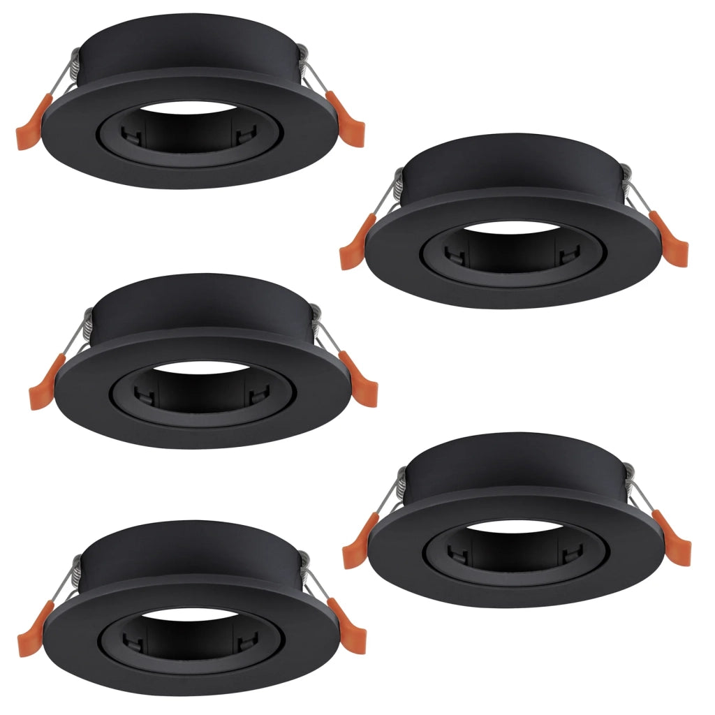 Faretto Incasso Moderno Barranco Gu10 Plastiche Nere 5 Luci Gu10 Ip20