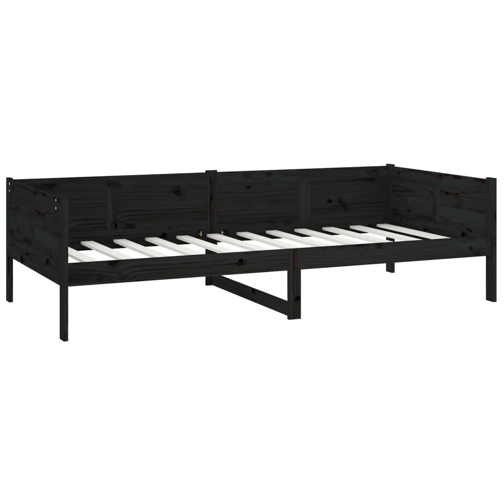Dormeuse Nera in Legno Massello di Pino 90x190 cm 820251