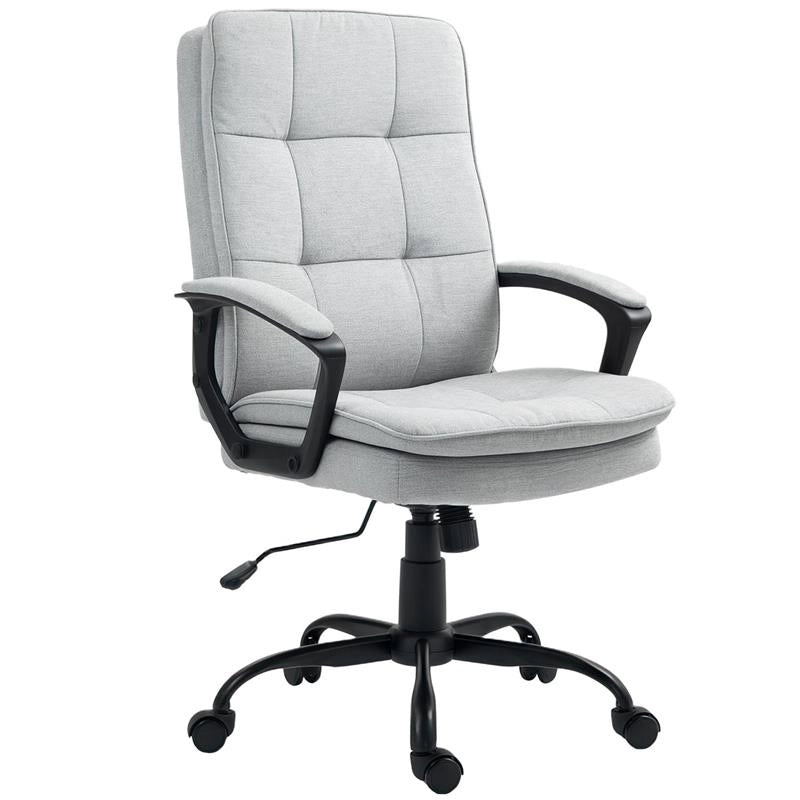 SEDIA DA UFFICIO ERGONOMICA CON SCHIENALE ALTO ALTEZZA REGOLABILE E DONDOLO GRIGIO