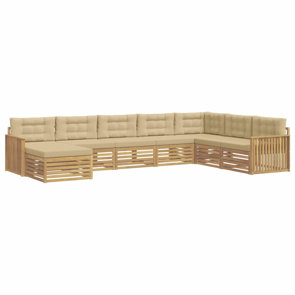 Set di divani da esterno 8 pcs Bianco e Beige 3390963