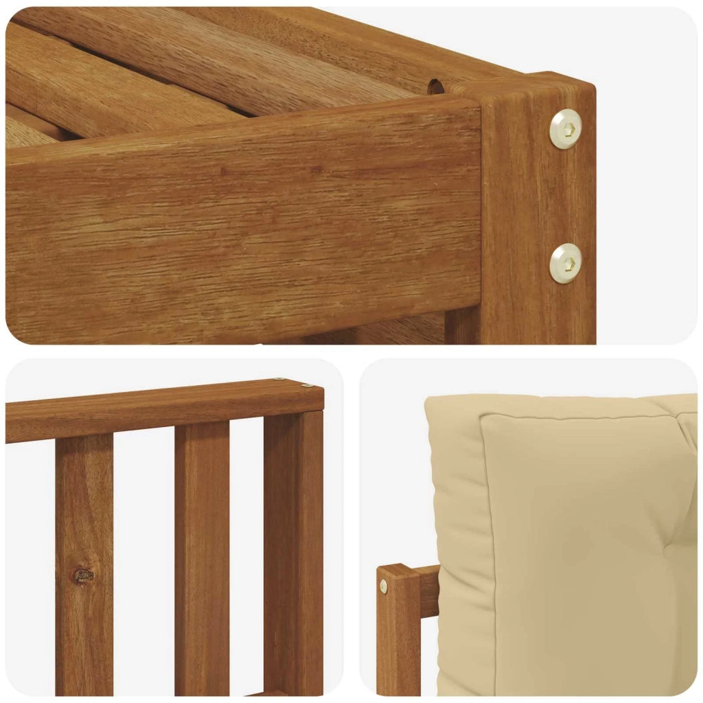 Set di divani da esterno con cuscino 8 pcs Naturale e Beige