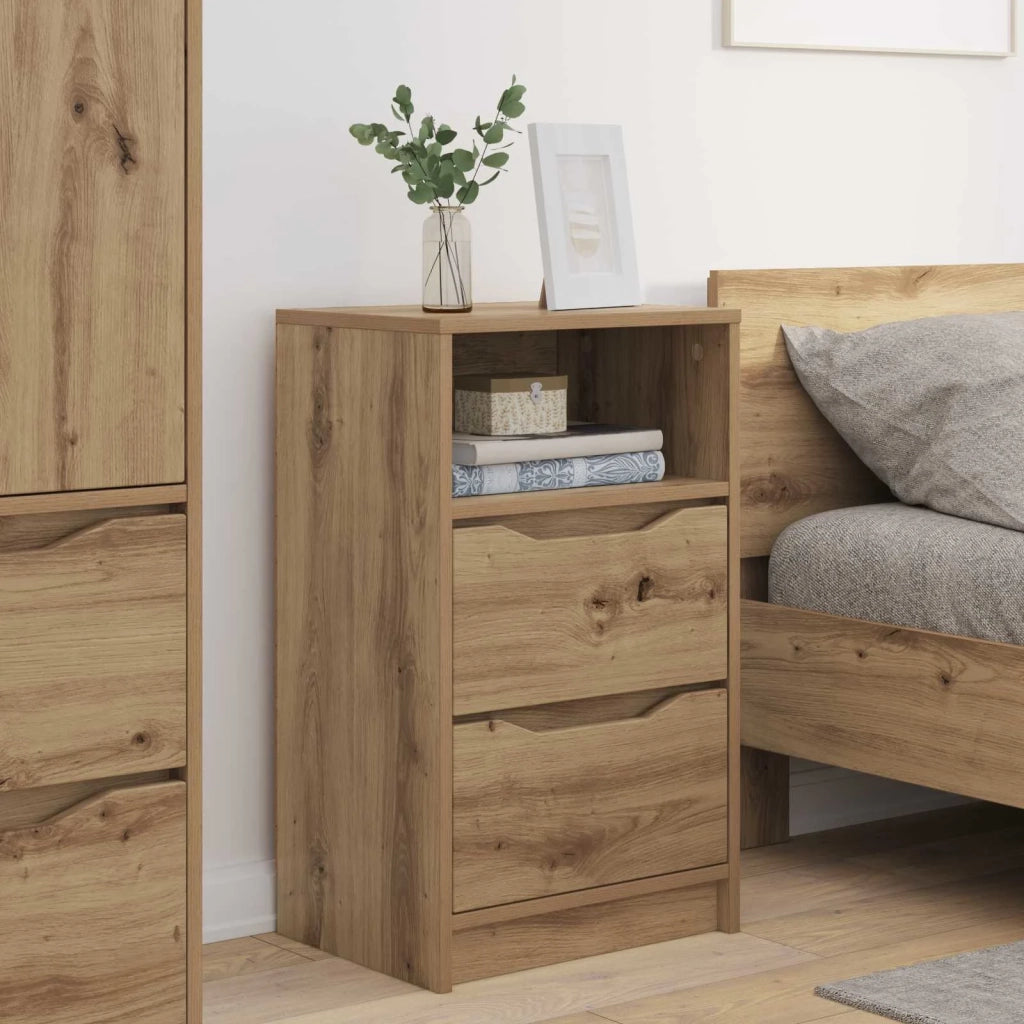Comodini con cassetto 2 pcs Rovere artigianale 40 x 30 x 467 cm 888926