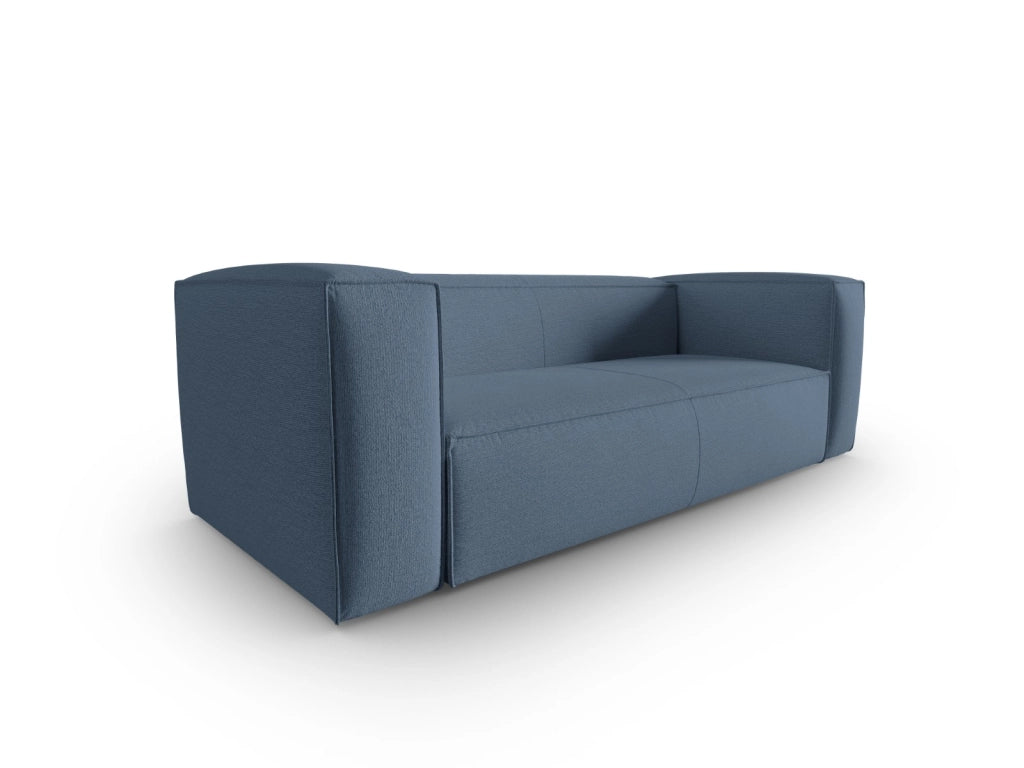 Cosmopolitan Design - Divano "Mackay" 3 posti in velluto strutturato jeans blu 