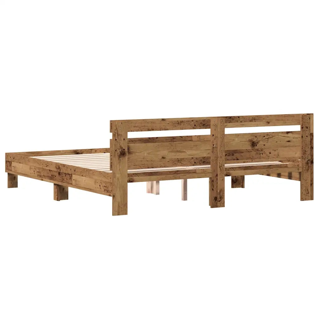 vidaXL Struttura del letto con testiera Legno vecchio 180 x 200 cm