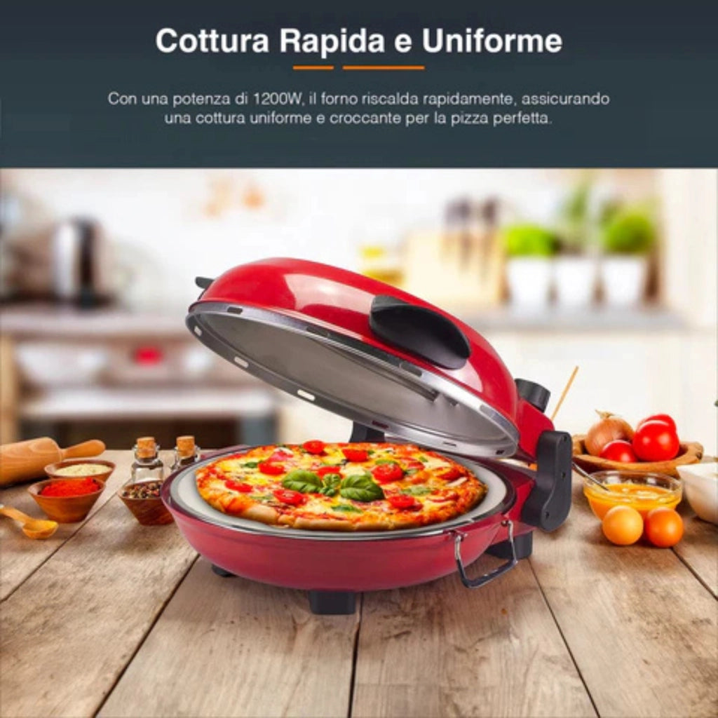 Dcg Eltronic Forno Pizza Maker Mb2300 1200w Timer E Termostato, Rosso