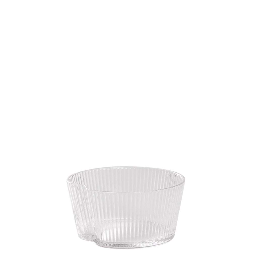 Set di 6 Ciotole Handy in Vetro Soffiato Trasparente con Texture a Solchi Verticali, Design Elegante, Versatile e Lavabile in Lavastoviglie