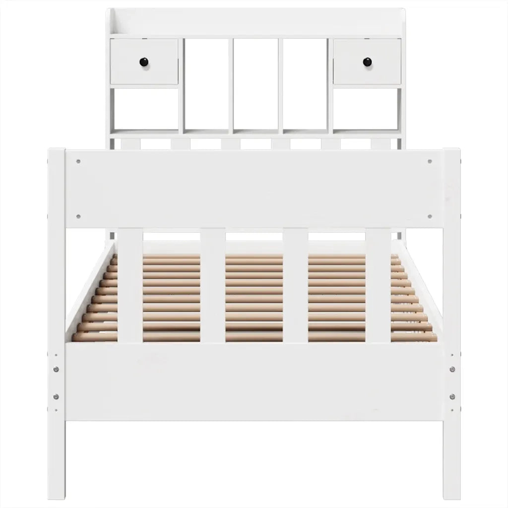 Giroletto senza Materasso Bianco 90x200 cm Legno Massello Pino 3323270