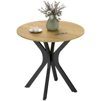 Tavolo da pranzo rotondo, Design moderno, 78 cm x 78 cm x 75 cm, Legno naturale