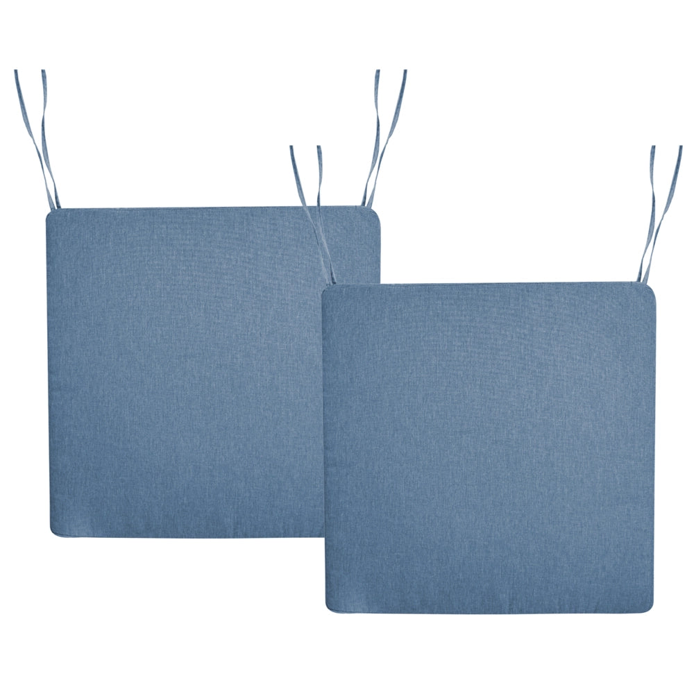 Set di 2 cuscini per sedie da giardino in tessuto di poliestere blu resistente ai raggi UV