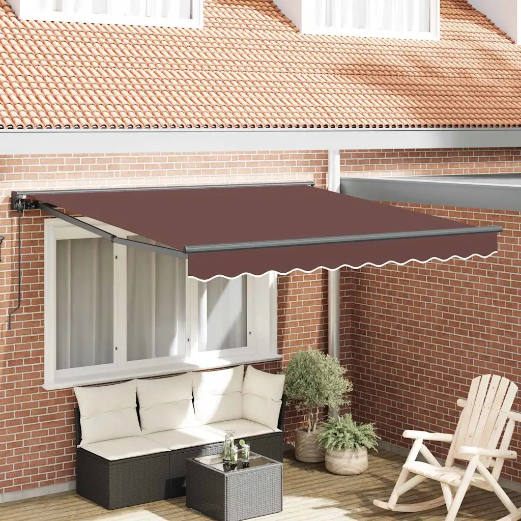 vidaXL Tenda Retrattile Marrone 300x250 cm Tessuto
