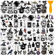 Decorazioni per Halloween - 12 fogli - PVC - 140mm x 140mm - Colori misti - Facili da utilizzare