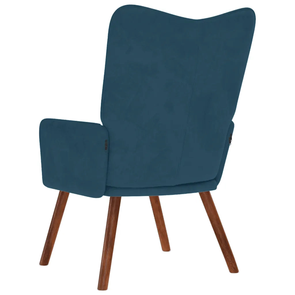 Poltrona Relax-Poltroncina Blu in Velluto 508206