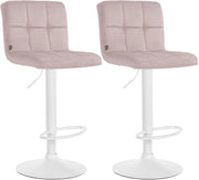 Set di 2 sgabelli da bar Perù velluto bianco 8